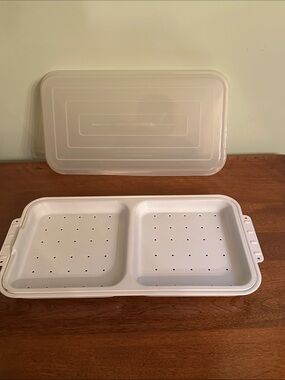 Ronco showtime rotisserie White Dual-Compartment Steamer Tray with Lid
